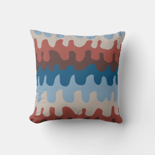 抽象芸術パターンブルースとブラウン クッション (正面)