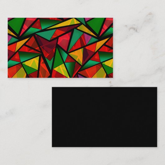抽象芸術パターンポリゴナ幾何レトロモダンB 名刺 (正面/裏面)