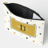 抽象芸術パターンモノグラムスクリプトモダンカスタム アクセサリーポーチ (見開き)