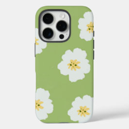 抽象芸術パターンレトログリーンレトロボタニカルWi iPhone 16 Proケース