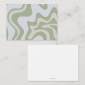 抽象芸術パターンレトロ液体スワールSage Green ノートカード (正面/裏面)
