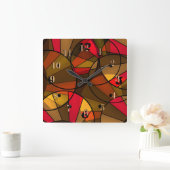 抽象芸術パターン正方形壁時計 スクエア壁時計 (ホーム)
