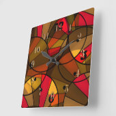 抽象芸術パターン正方形壁時計 スクエア壁時計 (傾斜)