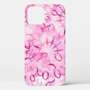 抽象芸術パターン民族デザイン。水彩（黒） iPhone 12ケース