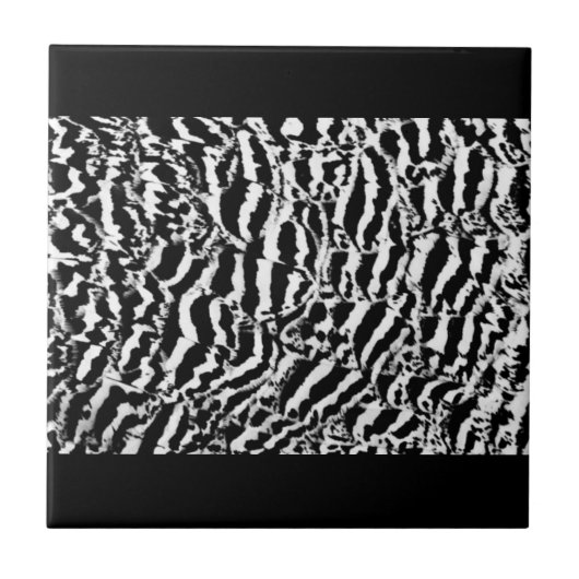 抽象芸術パターン白黒タイル タイル (正面)