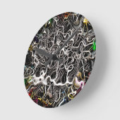 抽象芸術パターン背景テクスチャ ラウンド壁時計 (傾斜)