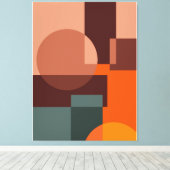 抽象芸術パターン背景円 キャンバスプリント (インサイチュ (ウッドフロア))