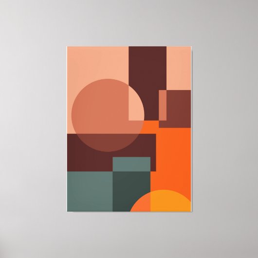 抽象芸術パターン背景円 キャンバスプリント (正面)