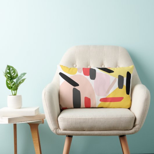 抽象芸術パターン装飾用クッション ランバークッション (椅子)