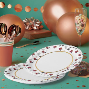 抽象芸術パターン記念日パーティー ペーパープレート