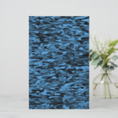 抽象芸術パターン青（黒） 便箋 (スタンド正面)