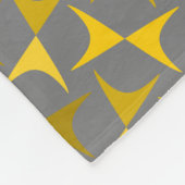 抽象芸術パターン黄色と灰色 フリースブランケット (角)