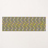 抽象芸術パターン黄色と灰色 ヨガマット (正面(横))