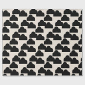 抽象芸術パターン黒とクリーム ラッピングペーパー (フラット)