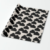 抽象芸術パターン黒とクリーム ラッピングペーパー (アンロールド)