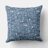 抽象芸術パターン110122 – 藍色の白 クッション (裏面)