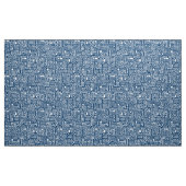 抽象芸術パターン110122 – 藍色の白 ファブリック (ヤード)