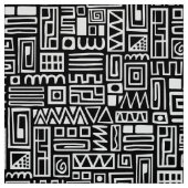 抽象芸術パターン110122 – 黒の上に白 ファブリック (見本)