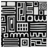 抽象芸術パターン110122 – 黒の上に白 ファブリック (クローズアップ)