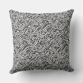抽象芸術パターン110523 – 黒の上に白 クッション (裏面)