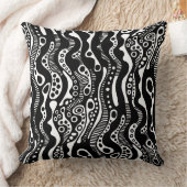 抽象芸術パターン130621 – 黒(白) クッション (ブランケット)