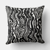 抽象芸術パターン130621 – 黒(白) クッション (裏面)