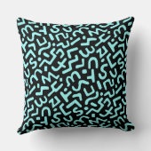 抽象芸術パターン170822 – ブラックのアイスブルー クッション (裏面)