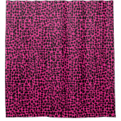 抽象芸術パターン190621ブラックとホットピンク シャワーカーテン (正面)