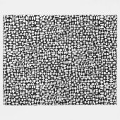 抽象芸術パターン190621ブラックオンホワイトフリースブラン フリースブランケット (正面(横))