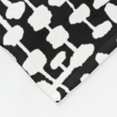 抽象芸術パターン190621ブラックオンホワイトフリースブラン フリースブランケット (角)