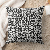 抽象芸術パターン190621黒（白） クッション (ブランケット)