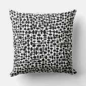 抽象芸術パターン190621黒（白） クッション (裏面)