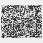 抽象芸術パターン190621黒(白) フリースブランケット (正面(横))