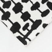 抽象芸術パターン190621黒(白) フリースブランケット (角)