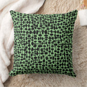 抽象芸術パターン190621 Black on Sage クッション (ブランケット)