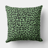 抽象芸術パターン190621 Black on Sage クッション (裏面)