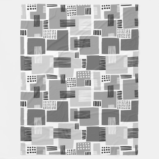 抽象芸術パターン280817 – グレーのシェード フリースブランケット (正面)