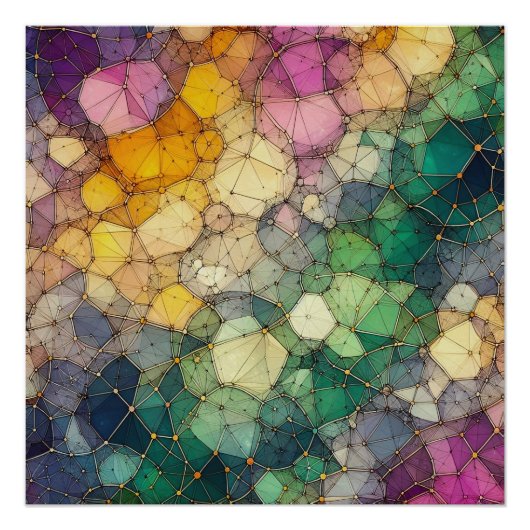 抽象芸術パターン3 - AI – アートワーク ポスター (正面)