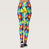 抽象芸術パターン（の模様が）ある体操レギンス レギンス (裏面)