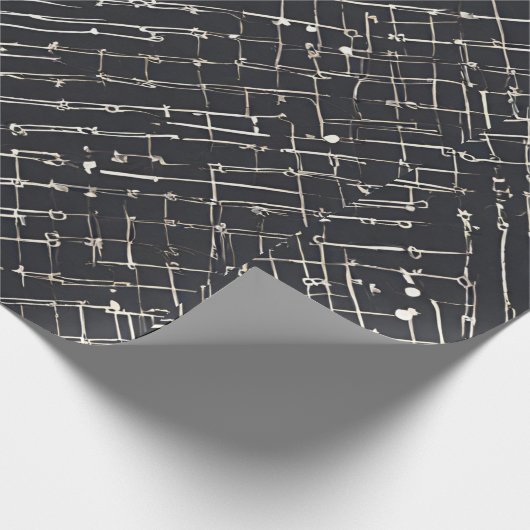 抽象芸術パターン(の模様が)ある白黒モダン任意大事な行事 ラッピングペーパー (角)