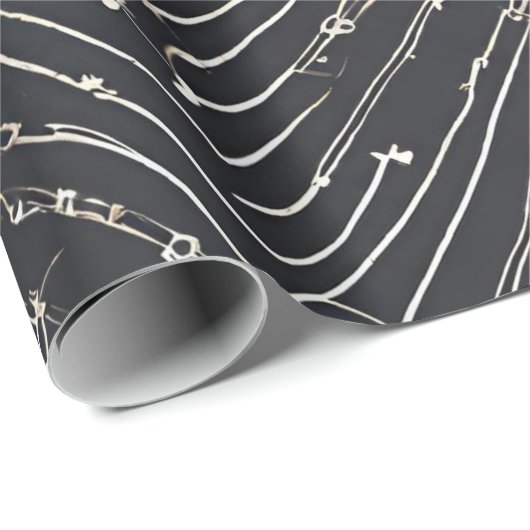 抽象芸術パターン(の模様が)ある白黒モダン任意大事な行事 ラッピングペーパー (ロールコーナー)