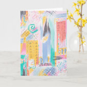 抽象芸術パターン カード (黄色い花)