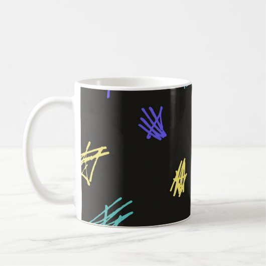 抽象芸術パターン コーヒーマグカップ (左)