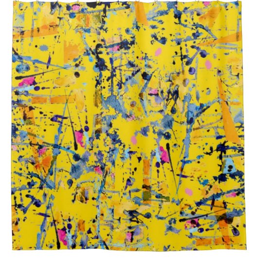 抽象芸術パターン シャワーカーテン (正面)