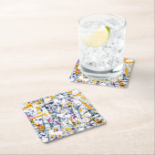 抽象芸術パターン スクエアペーパーコースター (インサイチュ)