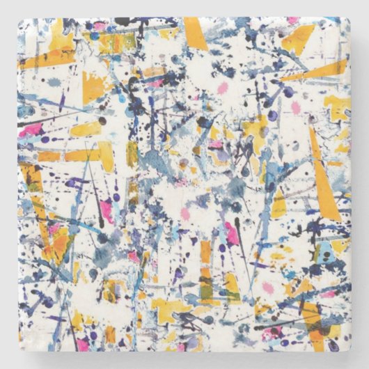 抽象芸術パターン ストーンコースター (正面)