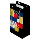 抽象芸術パターン。パッチワーク。 スモールペーパーバッグ (正面アングル)