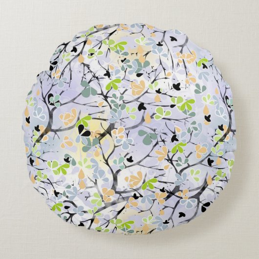 抽象芸術パターン ラウンドクッション (正面)