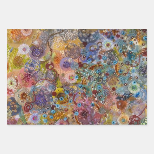 抽象芸術パターン ラッピングペーパーシート (正面)