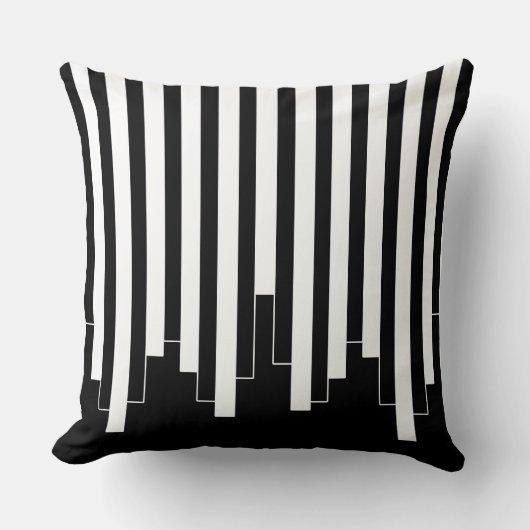 抽象芸術パターン – 白黒 クッション (正面)